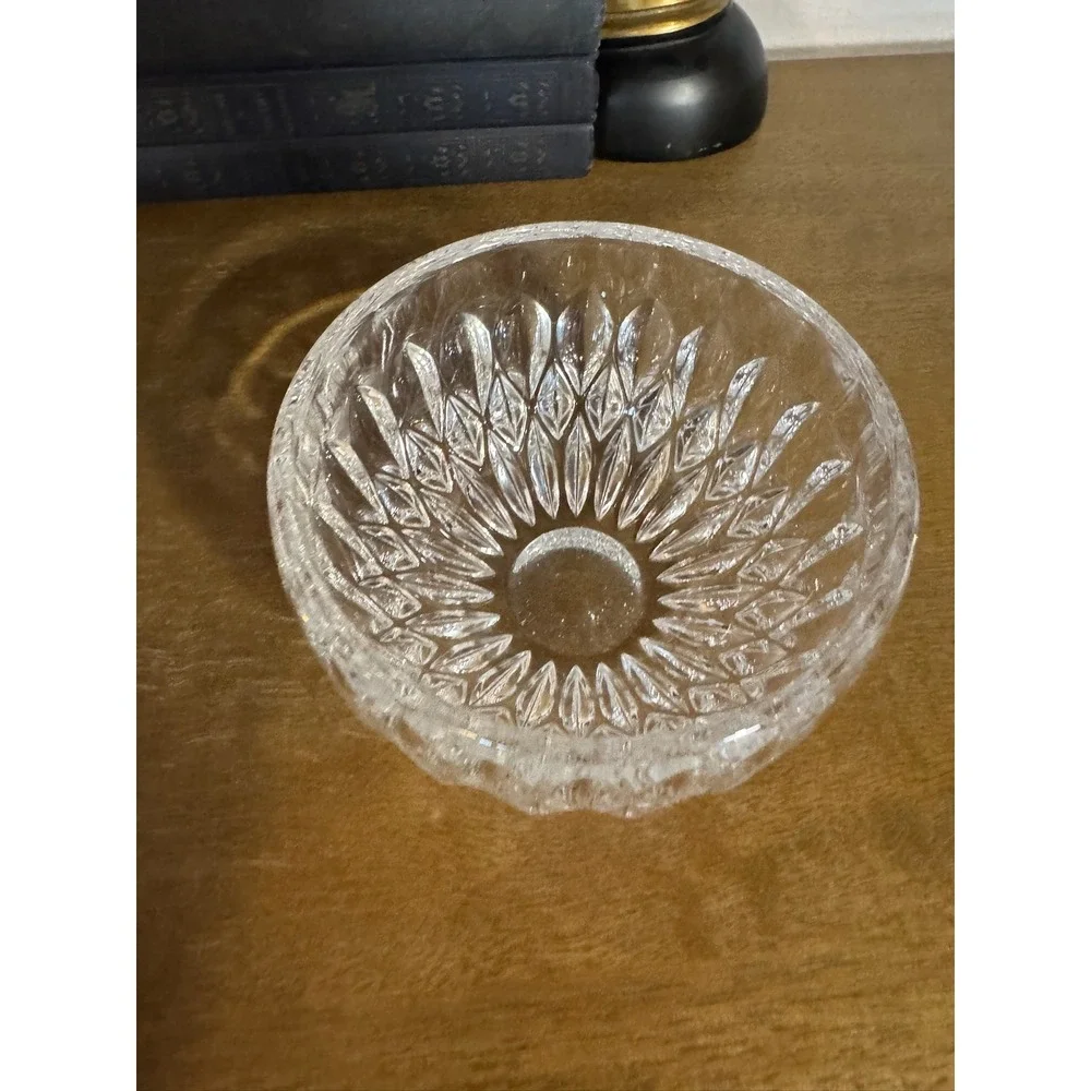 Gorham Crystal Apple Candy Dish with Lid Vintage Glass Trinket‎ Box Jewel Box